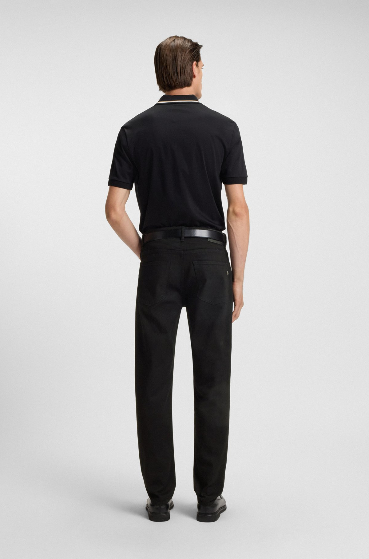 MAINE REGULAR-FIT JEANS IN BLACK SUPER-SOFT ITALIAN DENIM - 4