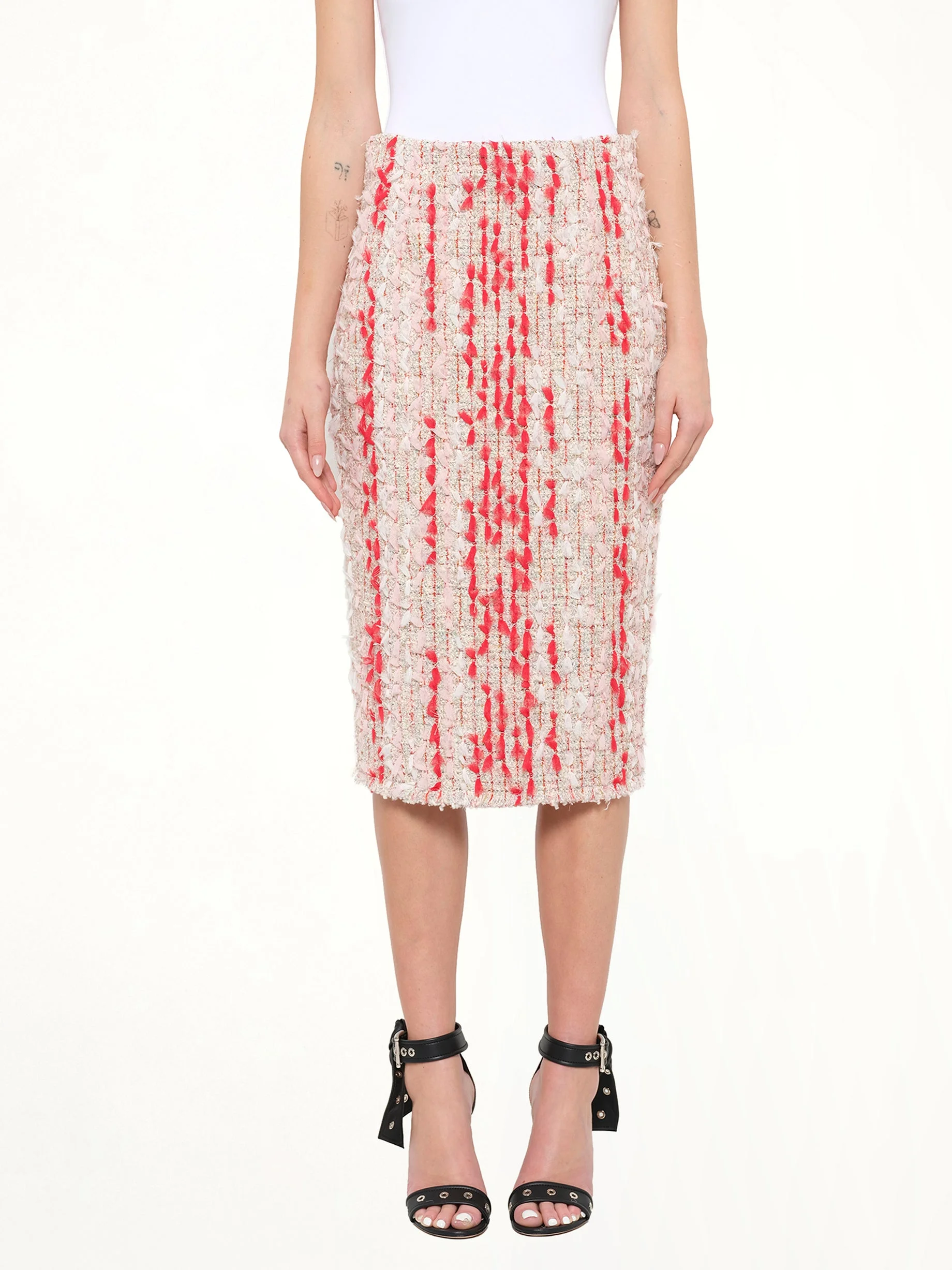 Alexander McQueen Petal Tweed Skirt in Mix - 1