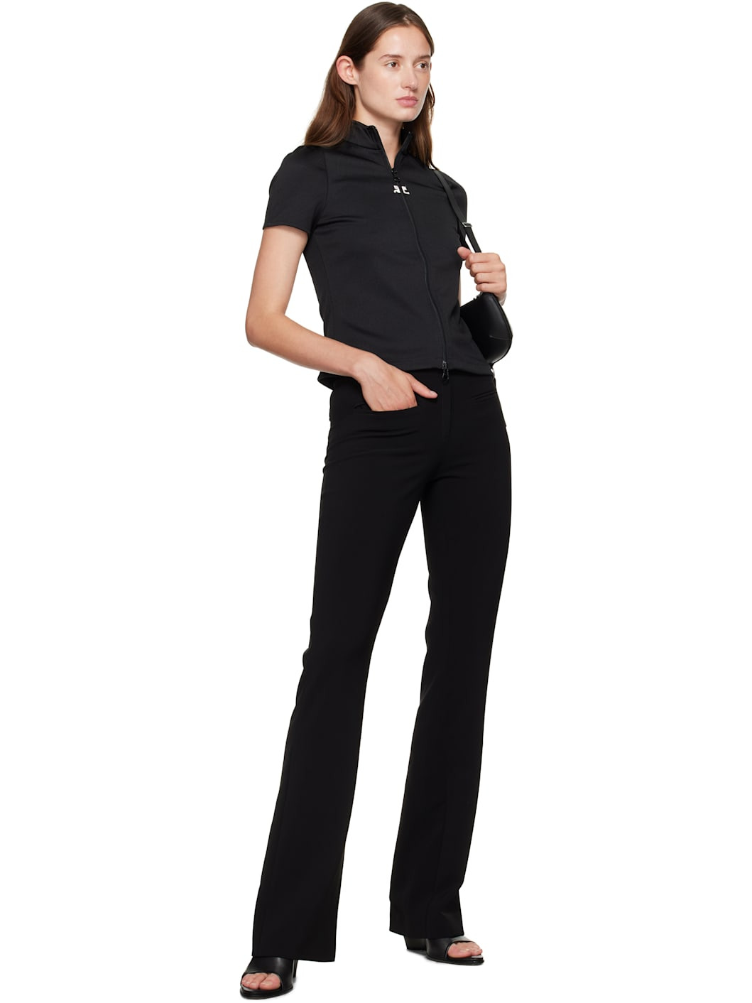Black Heritage Fluid Bootcut Trousers - 4