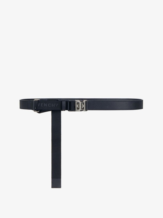 4G BUCKLE BELT IN GRAINED LEATHER AND CANVAS - 1