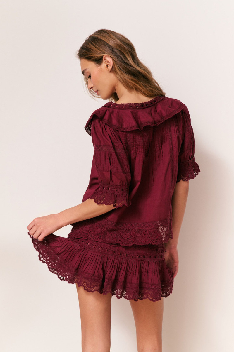 Delphie Cotton Lace-Detailed Mini Skirt 6