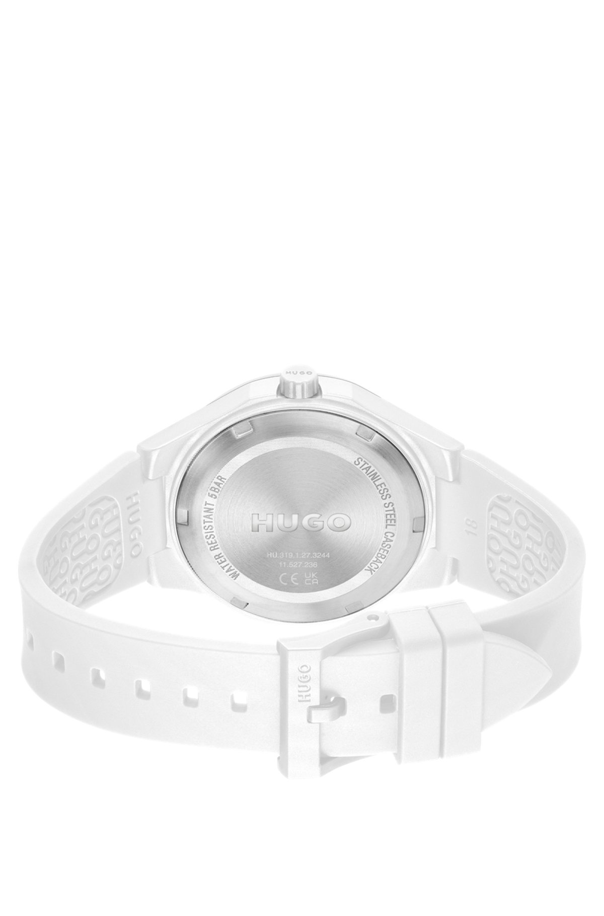 MATTE-WHITE WATCH WITH BRANDED SILICONE STRAP - 3