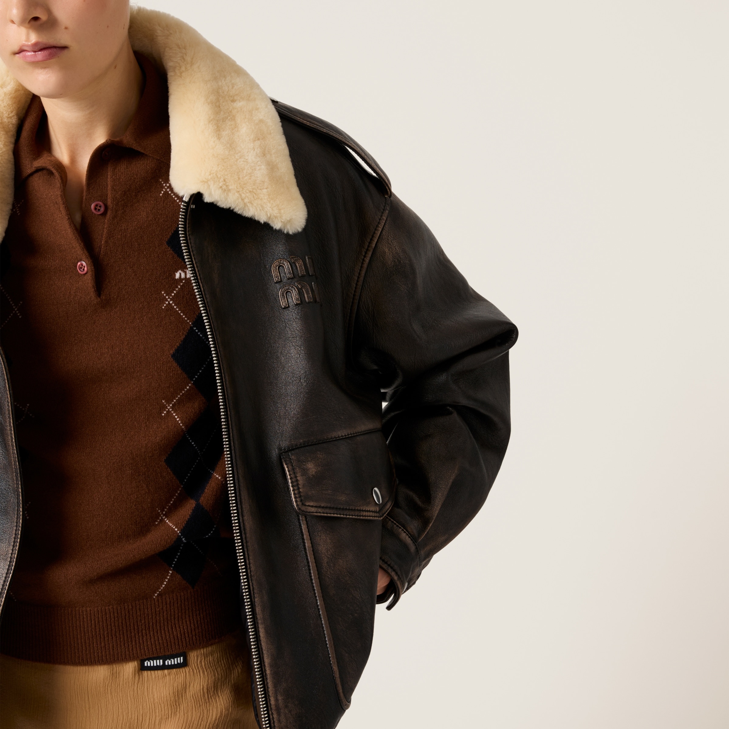 Nappa leather bomber jacket deals