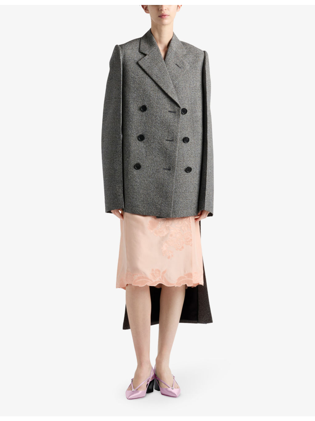Double-breasted Prince of Wales checked cotton jacket - 2