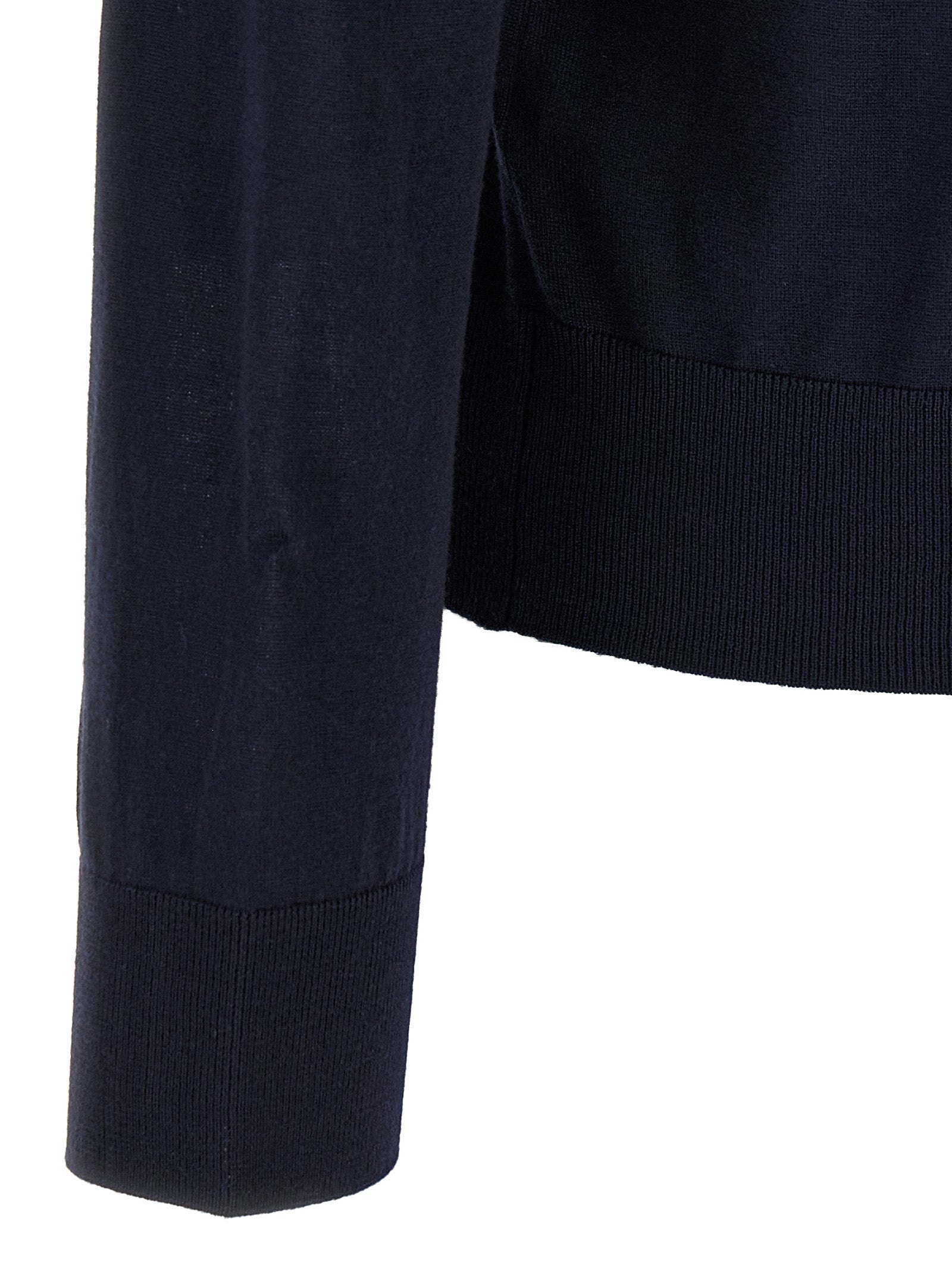 Logo Embroidery Shirt Polo Blue - 4
