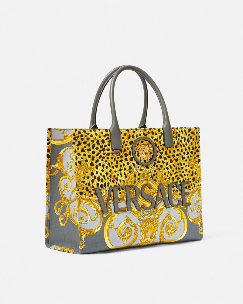 VERSACE Cheetah Foulard La Medusa Large Tote Bag outlook