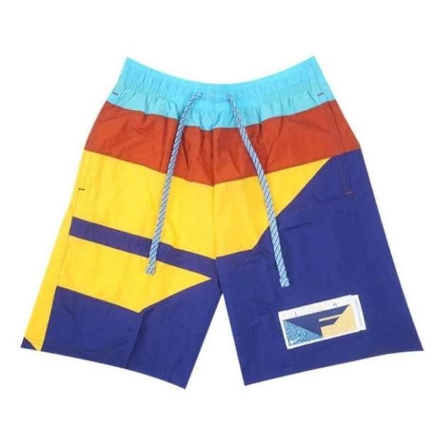 Nike Men's Flight Shorts Blue/Orange/Yellow BV9413-492 - 1
