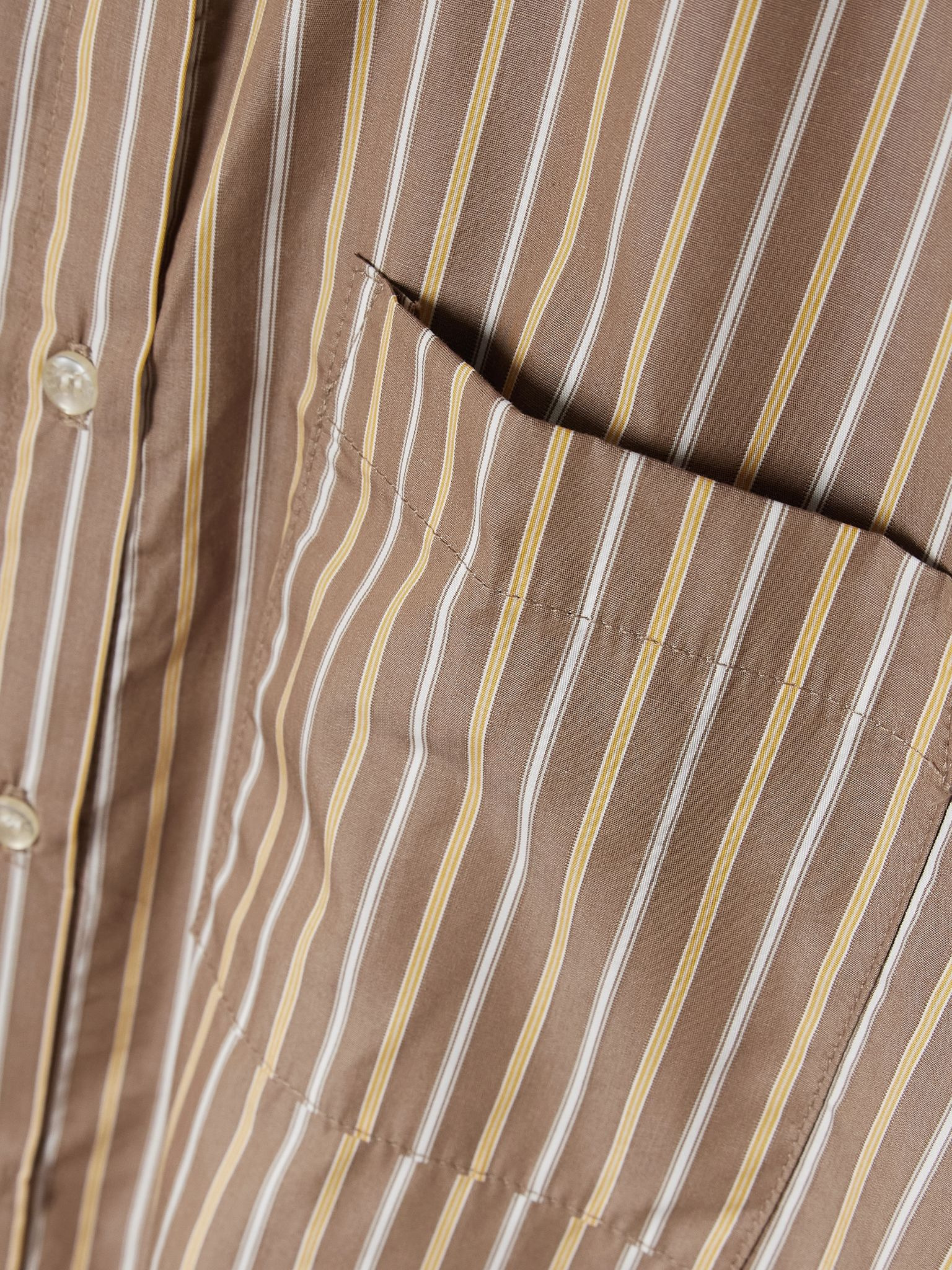 Yoshi striped cotton and Lyocell-blend poplin shirt Light brown - 5