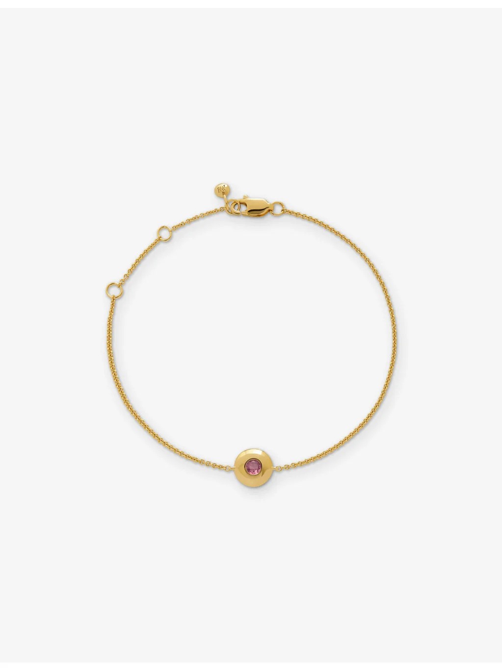 October Birthstone 18ct Gold Vermeil-Plated Sterling Silver and Tourmaline Bracelet - 1