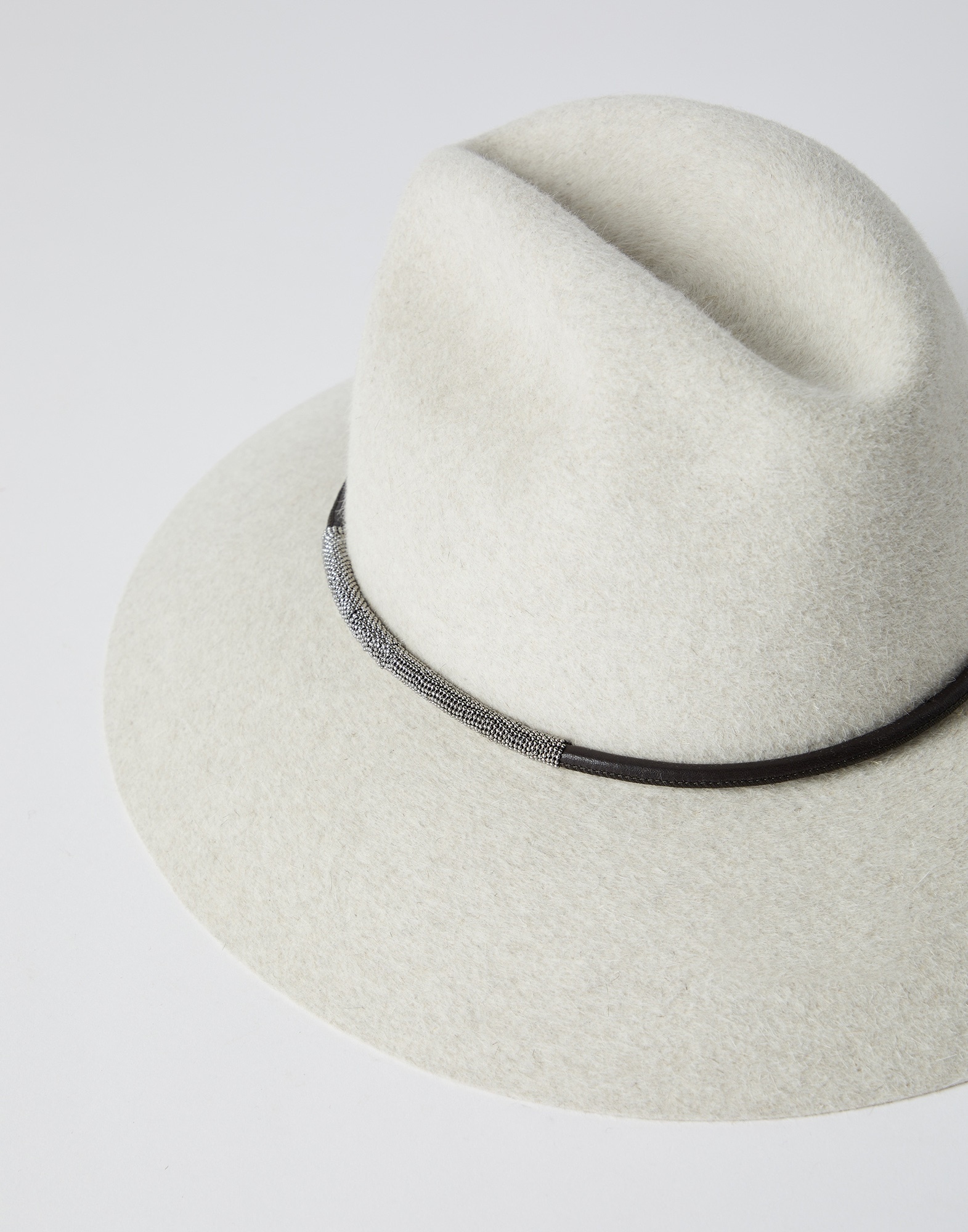 Felt fedora with Precious leather band - 2