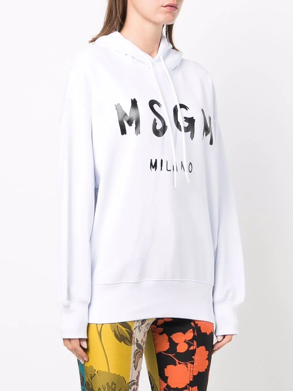 logo-print cotton hoodie - 3