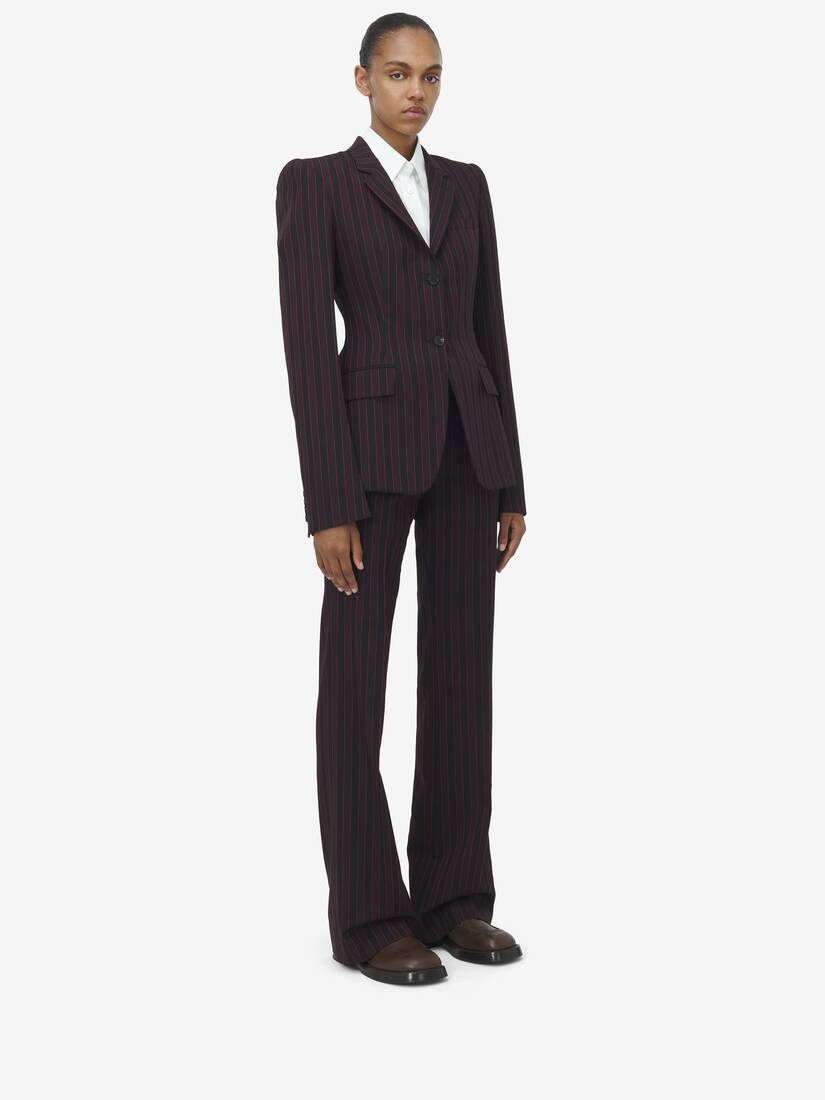 Pinstripe Single-breasted Jacket - 4