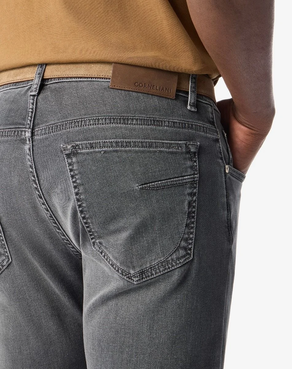 5-pocket trousers made from grey stretch denim - 1