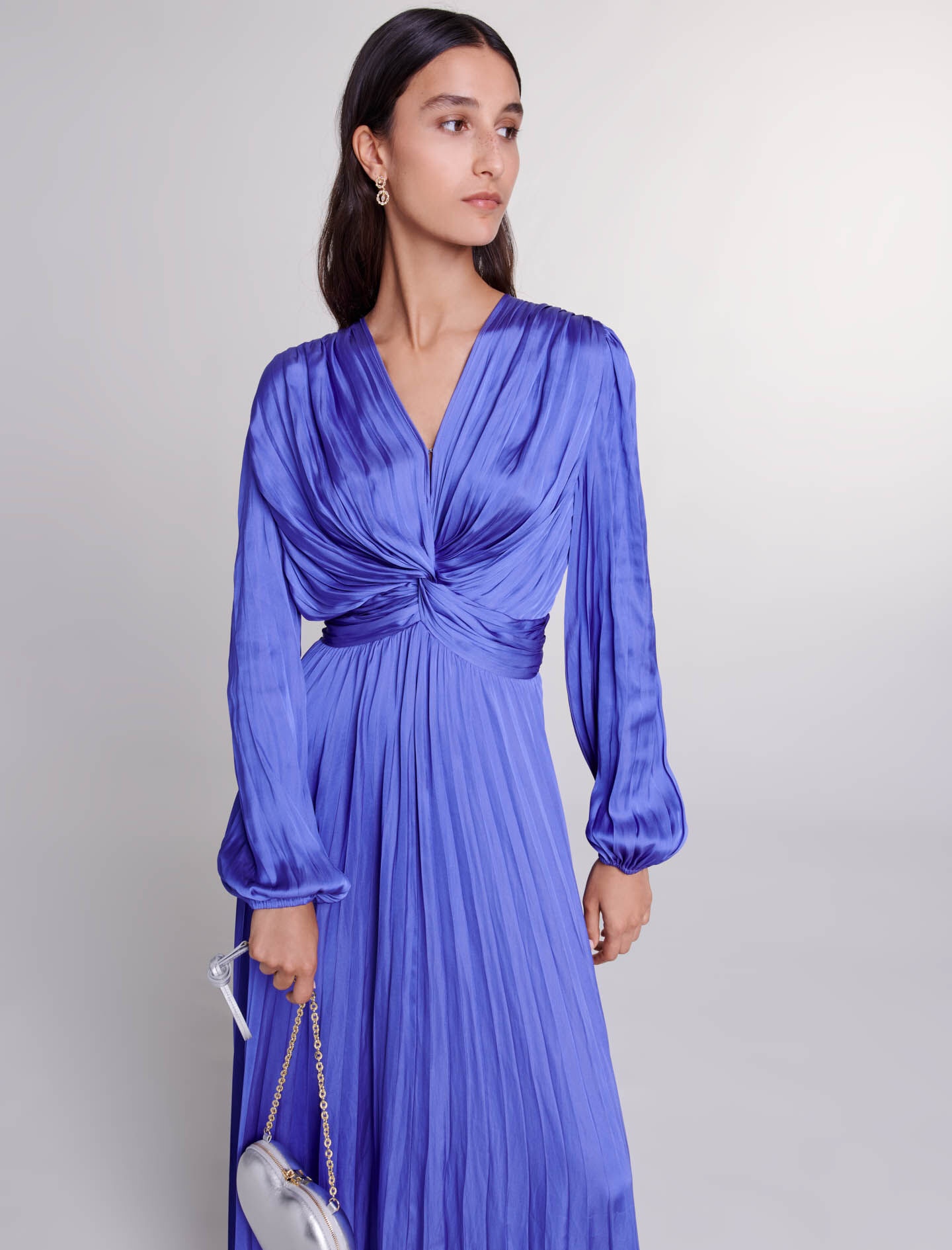 Satin-effect draped maxi dress - 6