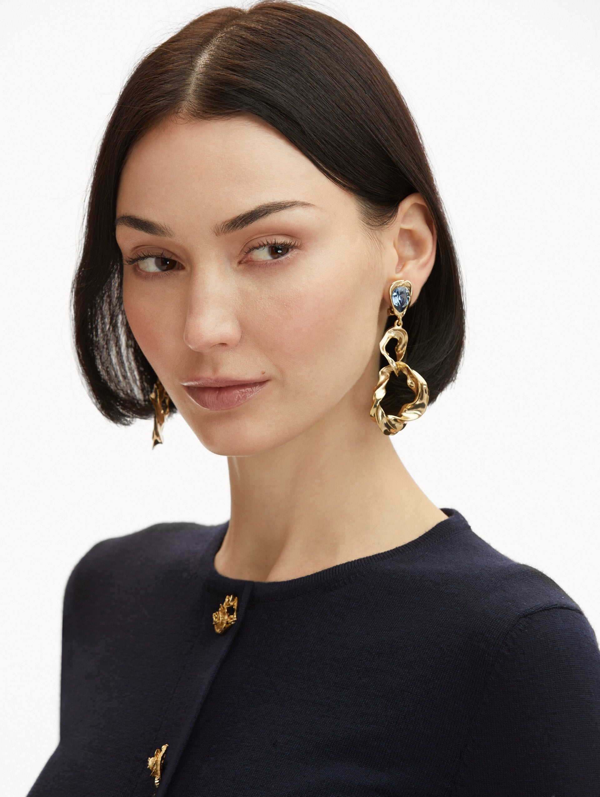 TEXTURED BAROQUE CLIP-ON EARRINGS - 2