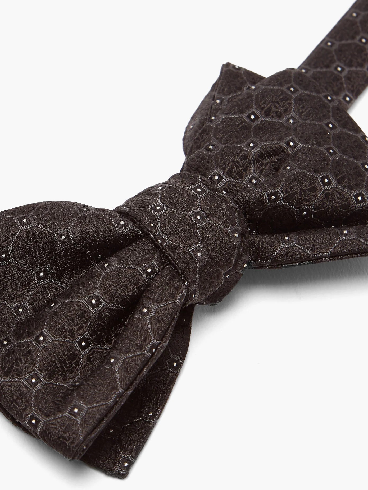 Honeycomb-jacquard silk bow tie - 3