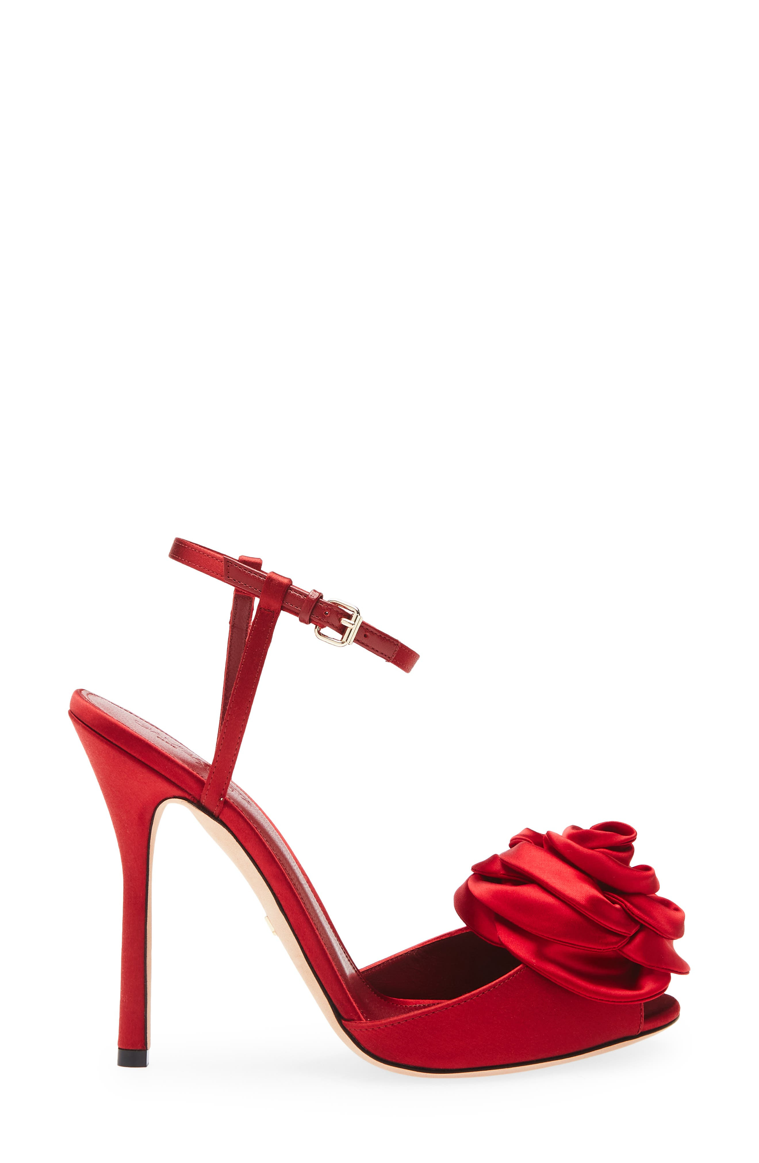 Giambattista Valli Rosette Embellished Sandal in Red 6007 at Nordstrom - 3