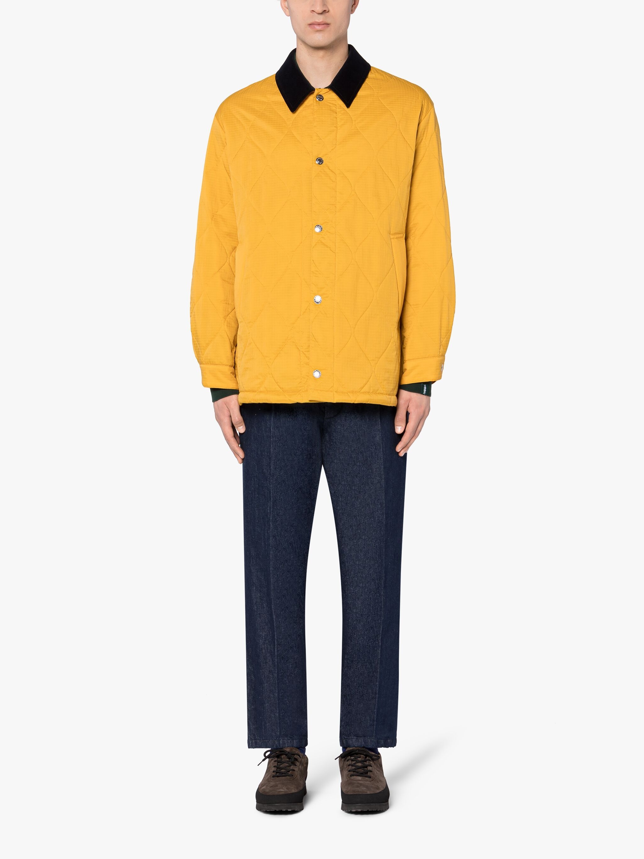 TEEMING YELLOW NYLON QUILTED COACH JACKET - 2