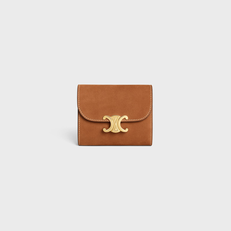 Small Flap Wallet TRIOMPHE IN NUBUCK CALFSKIN 1