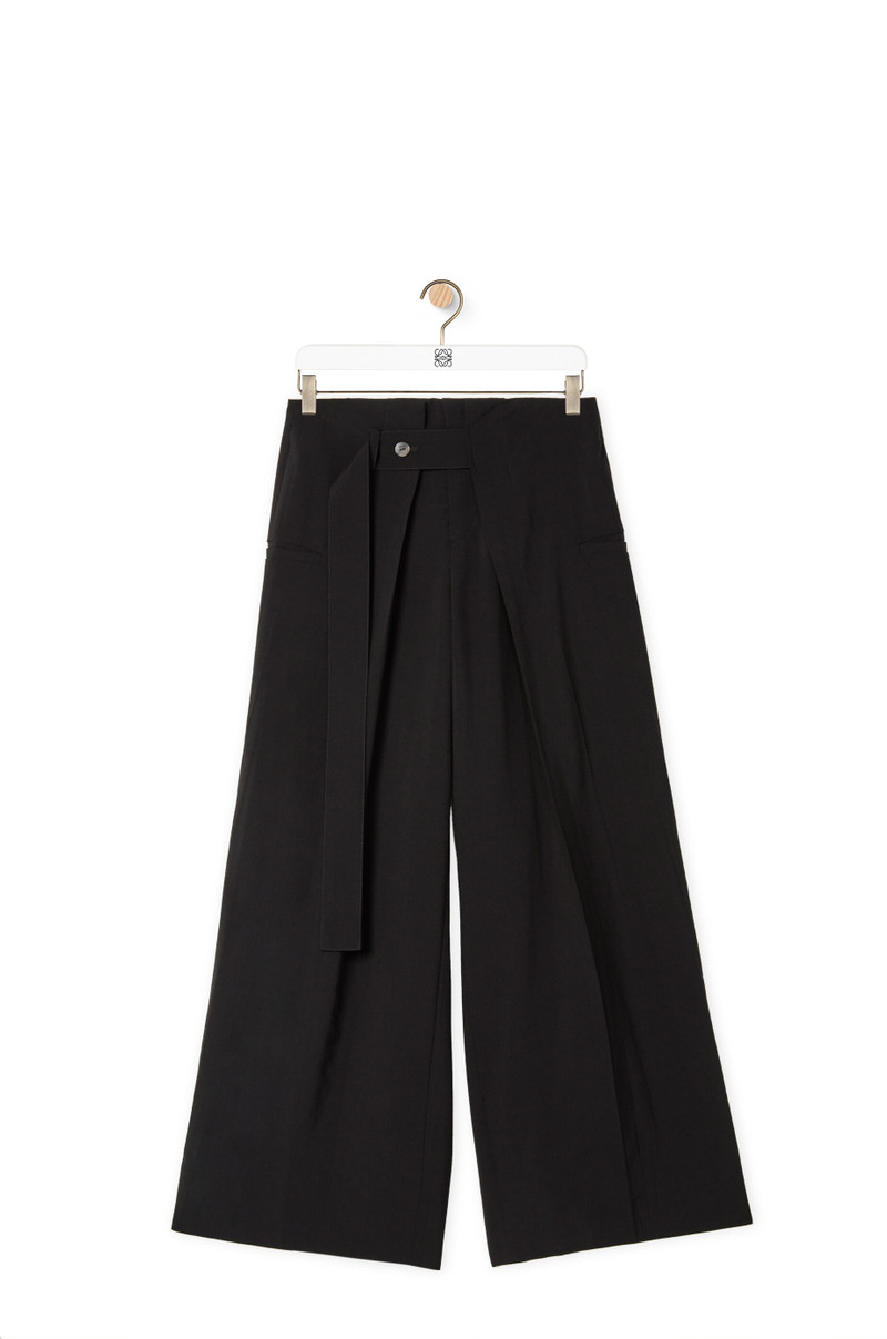 Cropped belted trousers in wool - 1