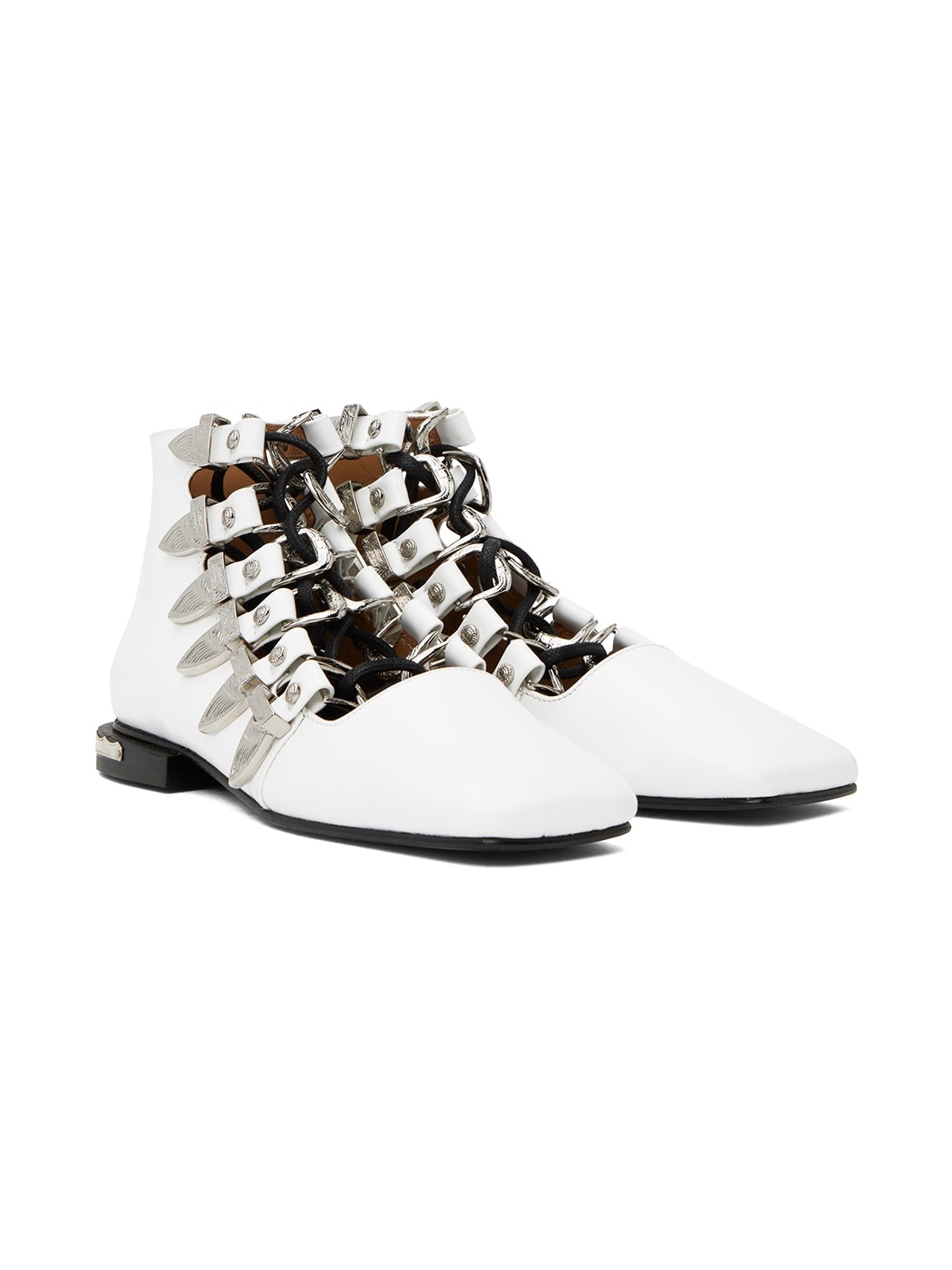 White Buckle Boots - 4