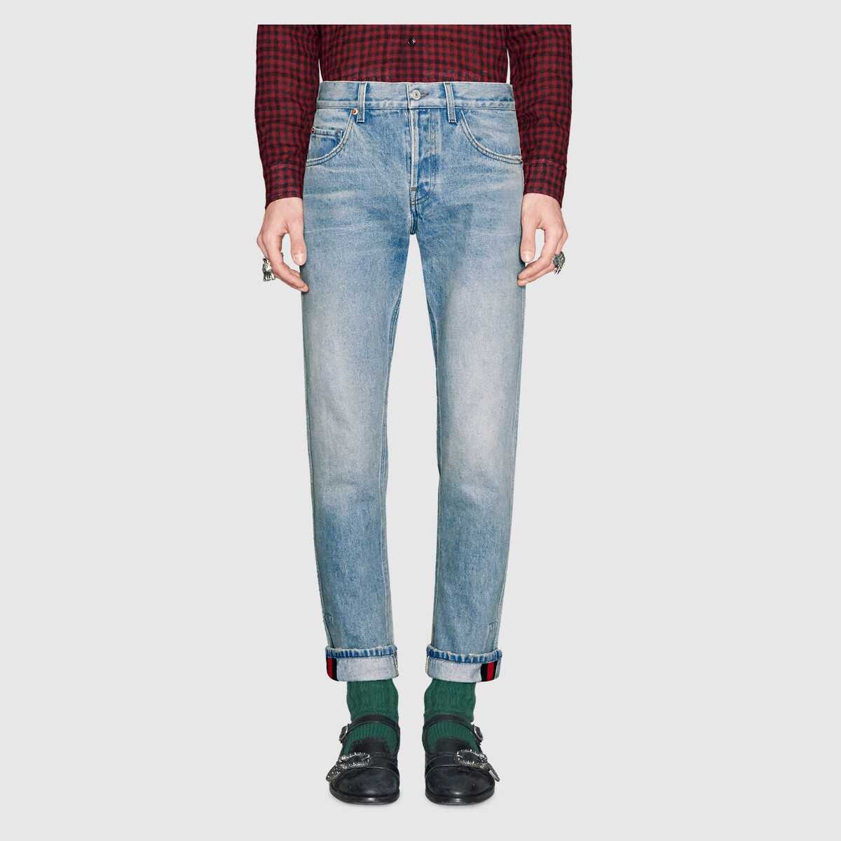 Tapered denim pant with Web - 3