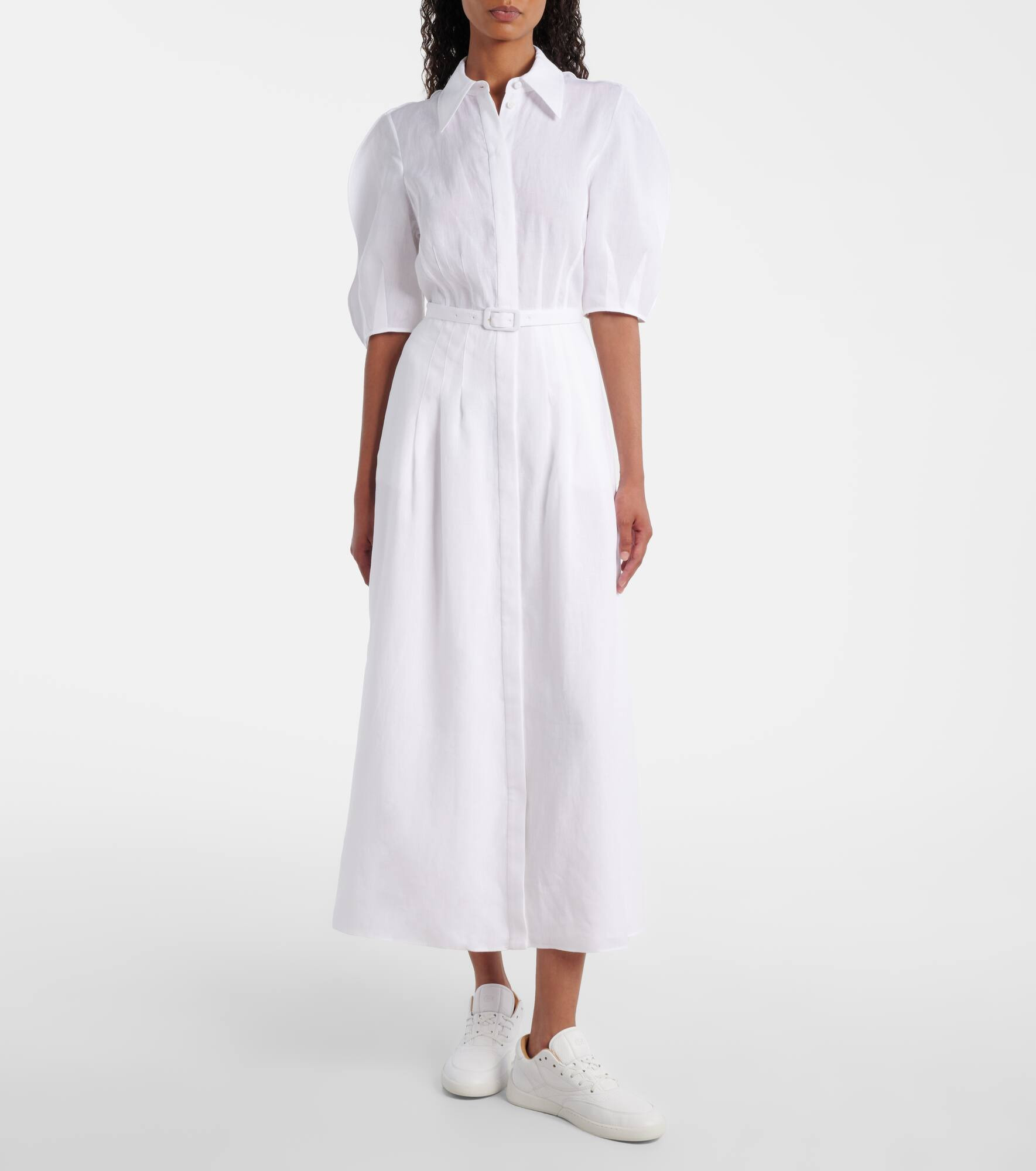 Maude belted linen shirt dress - 2