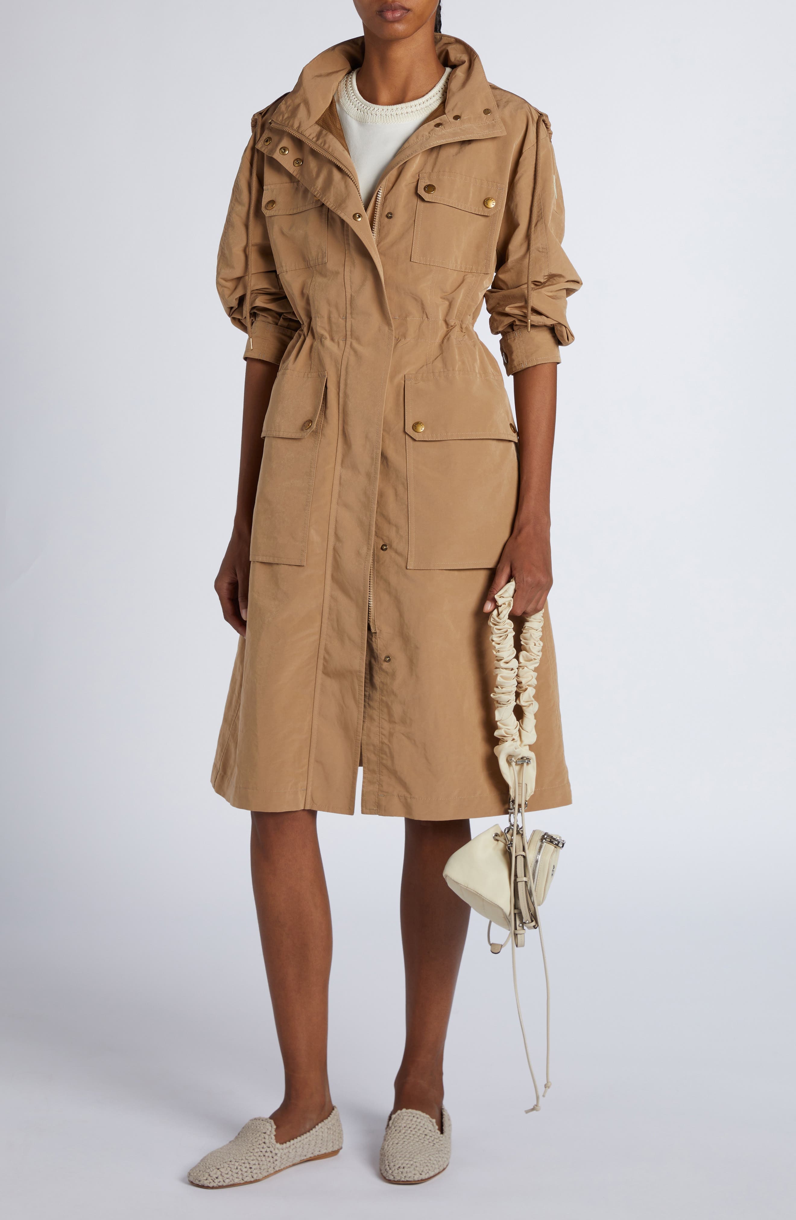 Moncler Nantes Gabardine Parka in Beige at Nordstrom - 2