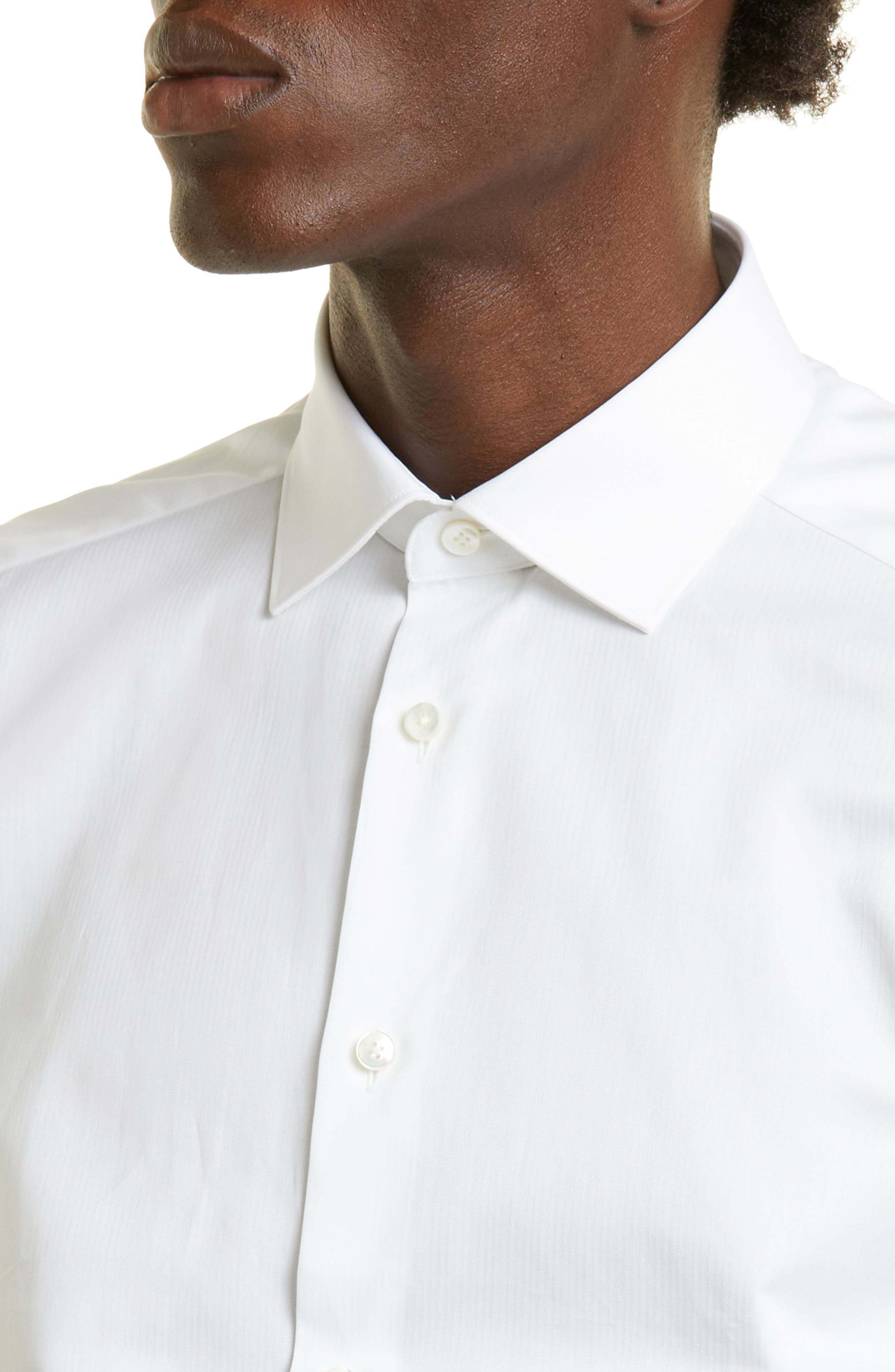 Microstripe Trecapi Cotton Button-Up Shirt - 4