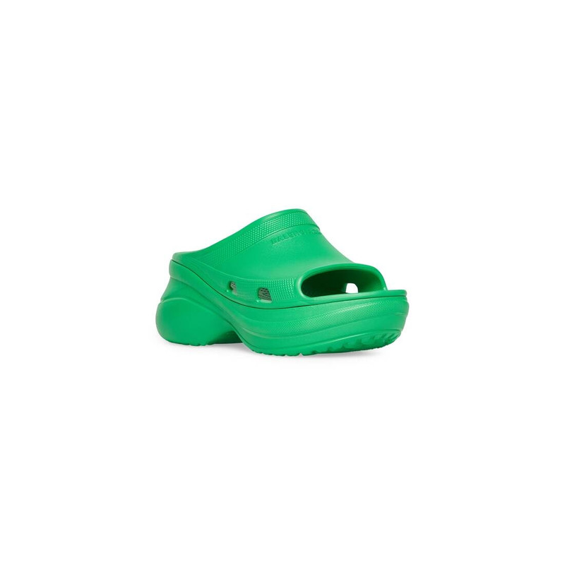 BALENCIAGA Women's Pool Crocs™ Slide Sandal in Green outlook