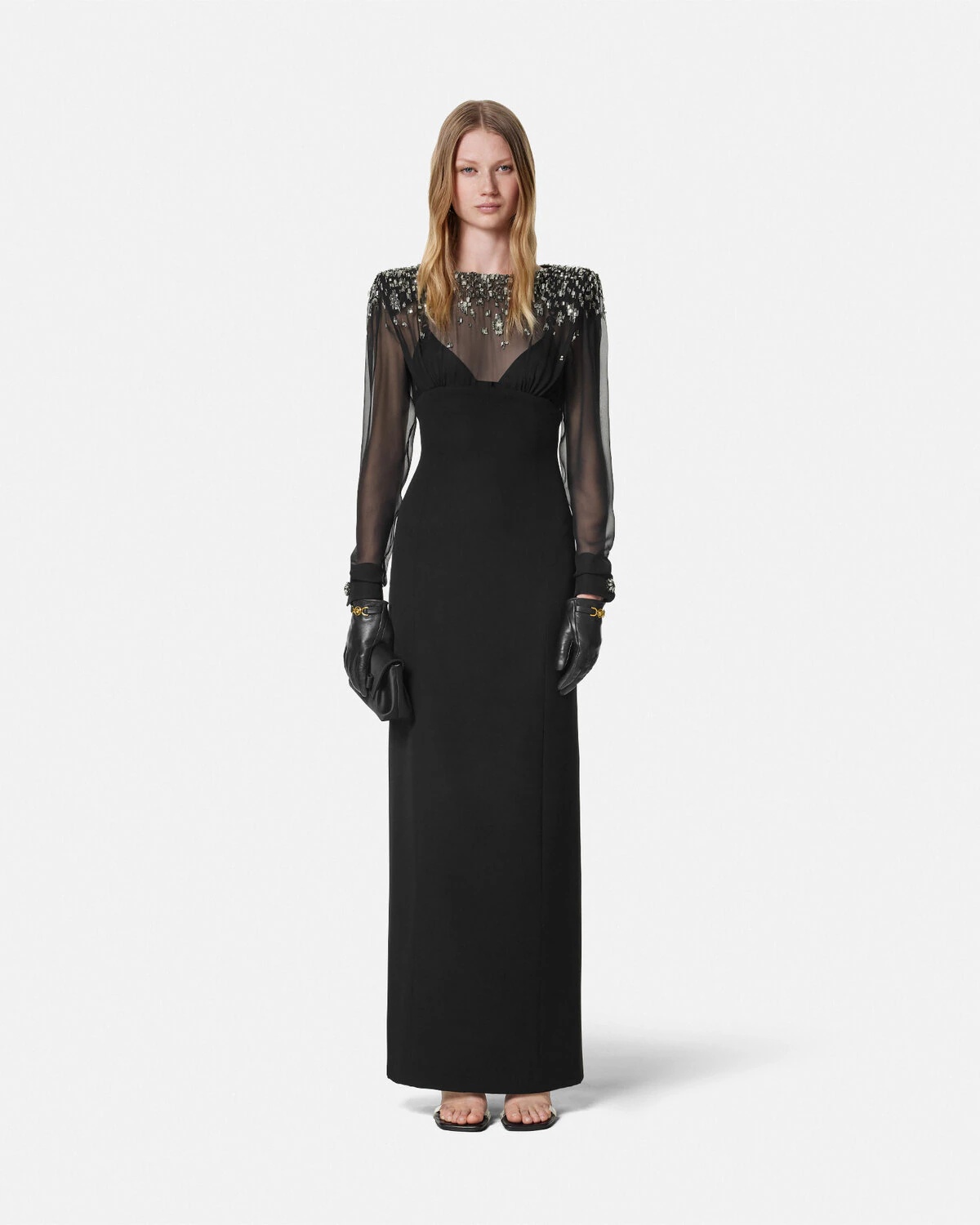 Embellished Boat-Neck Silk Cady Gown - 2