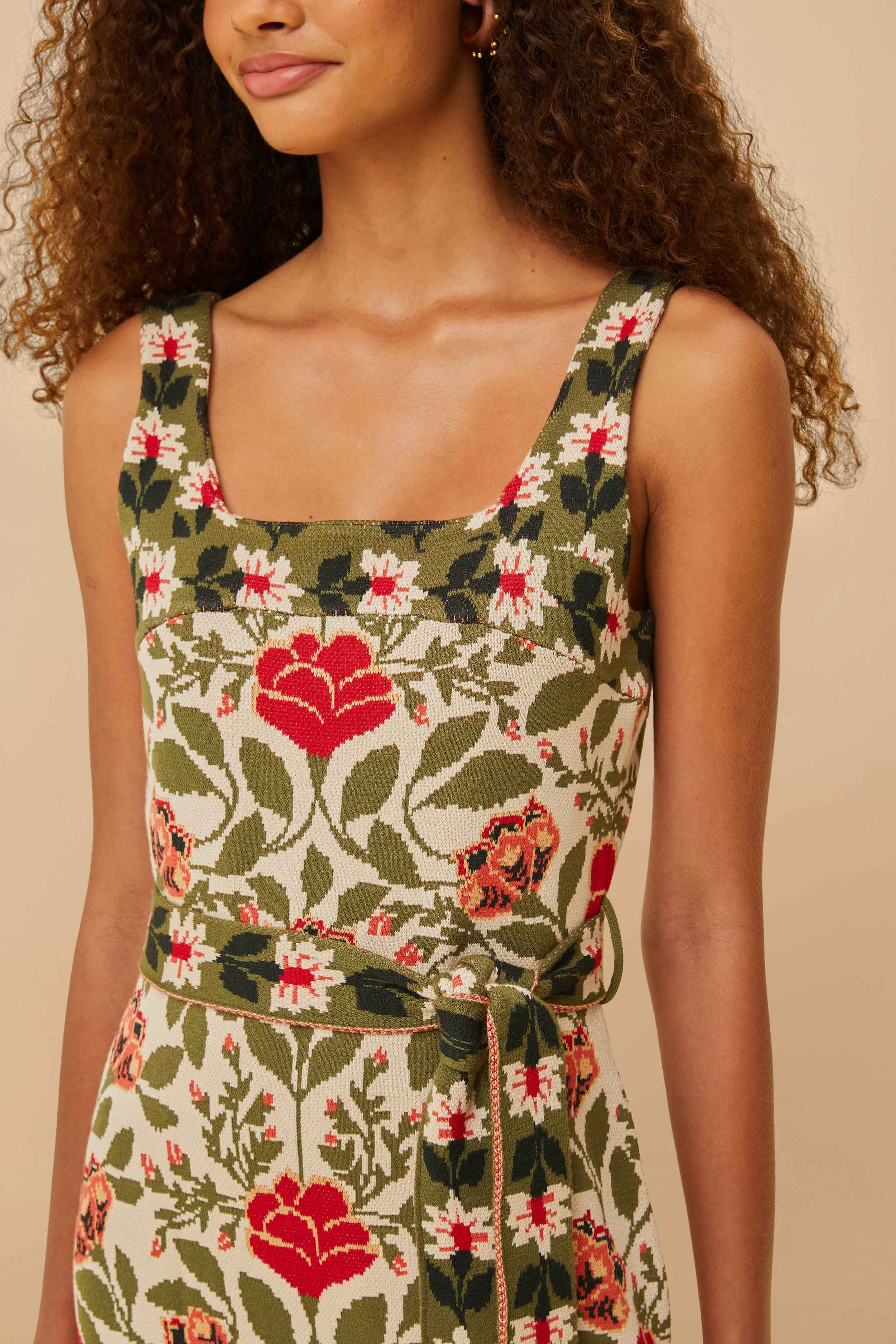 Sand Garden Tapestry Knit Dress - 3