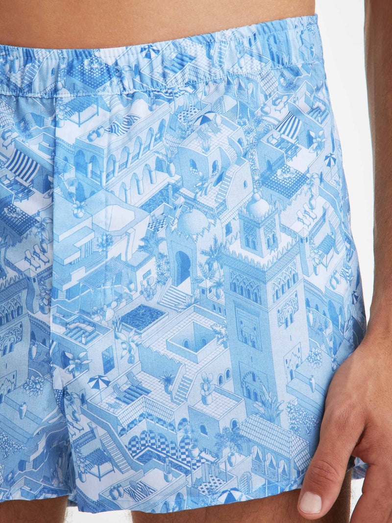 Men's Modern Fit Boxers Ledbury 70 Cotton Batiste Blue - 5