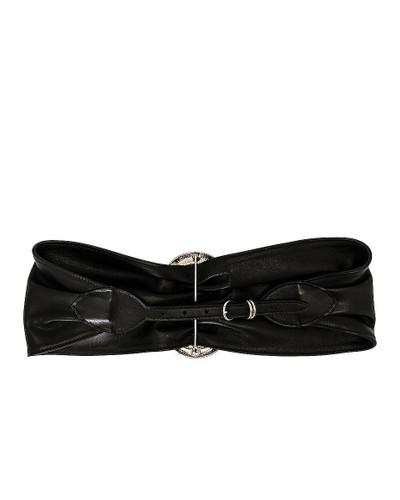 Alessandra Rich Crystal Buckle Leather Belt outlook