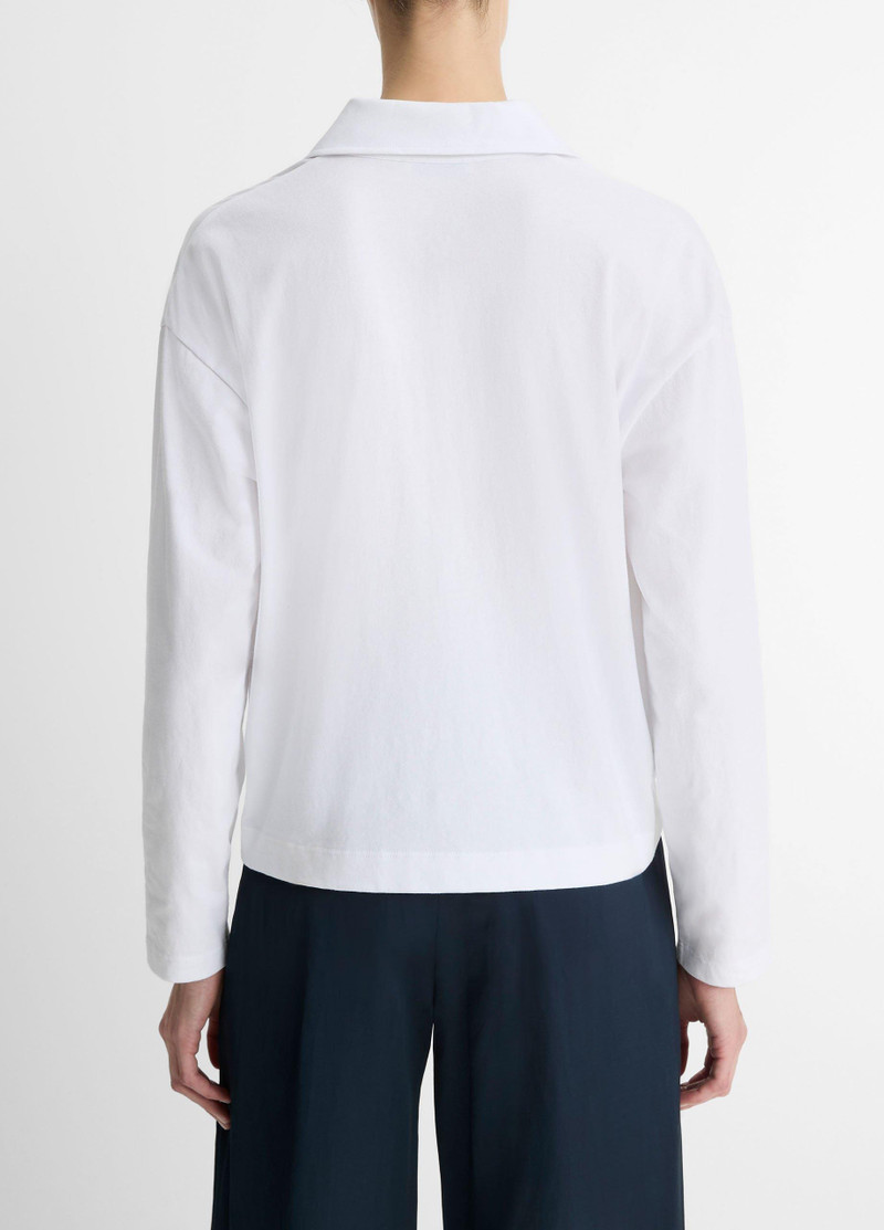 Vince Easy Pima Cotton Long-Sleeve Polo Shirt outlook