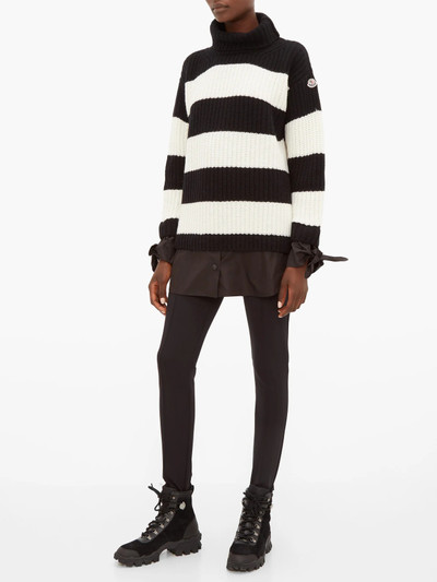 Moncler Layered-effect roll-neck virgin-wool sweater outlook