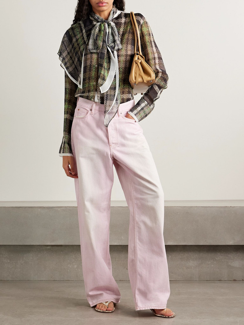 Acne Studios Tie-detailed draped printed silk crepe de chine blouse Multi outlook