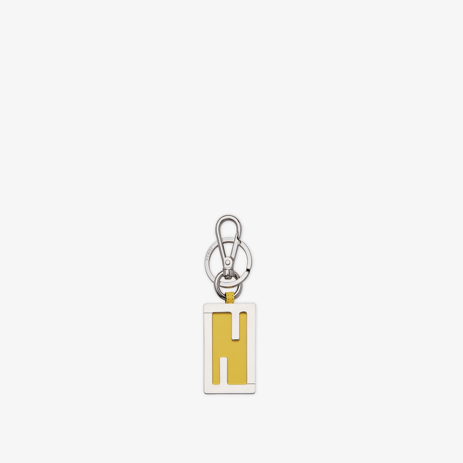 Yellow leather key ring - 1