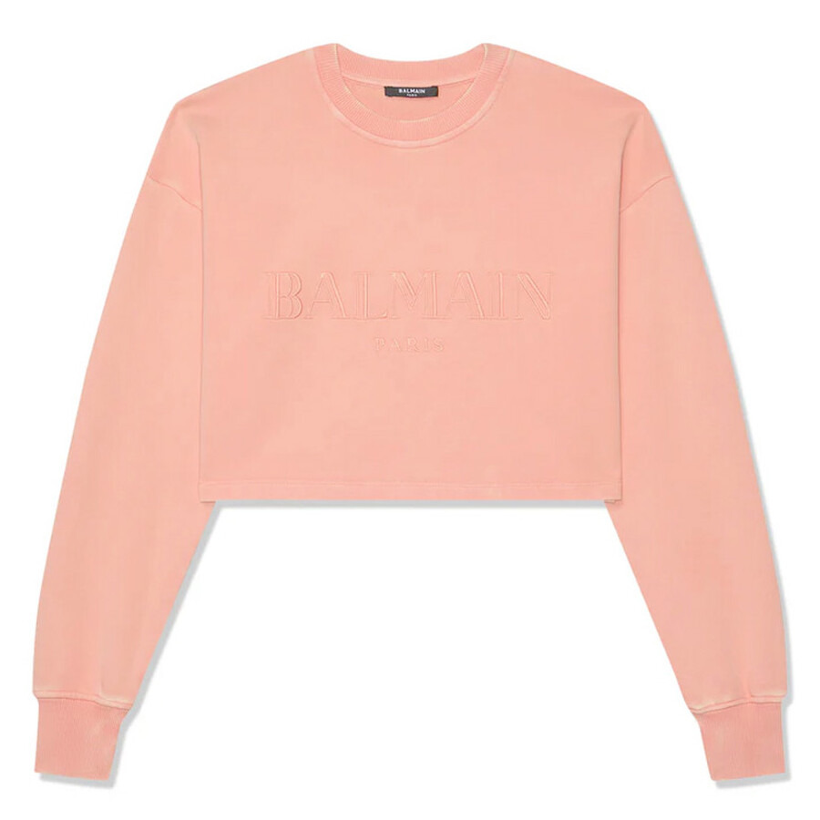 Balmain Logo-Embroidered Round Neck Cotton Sweatshirt - 5