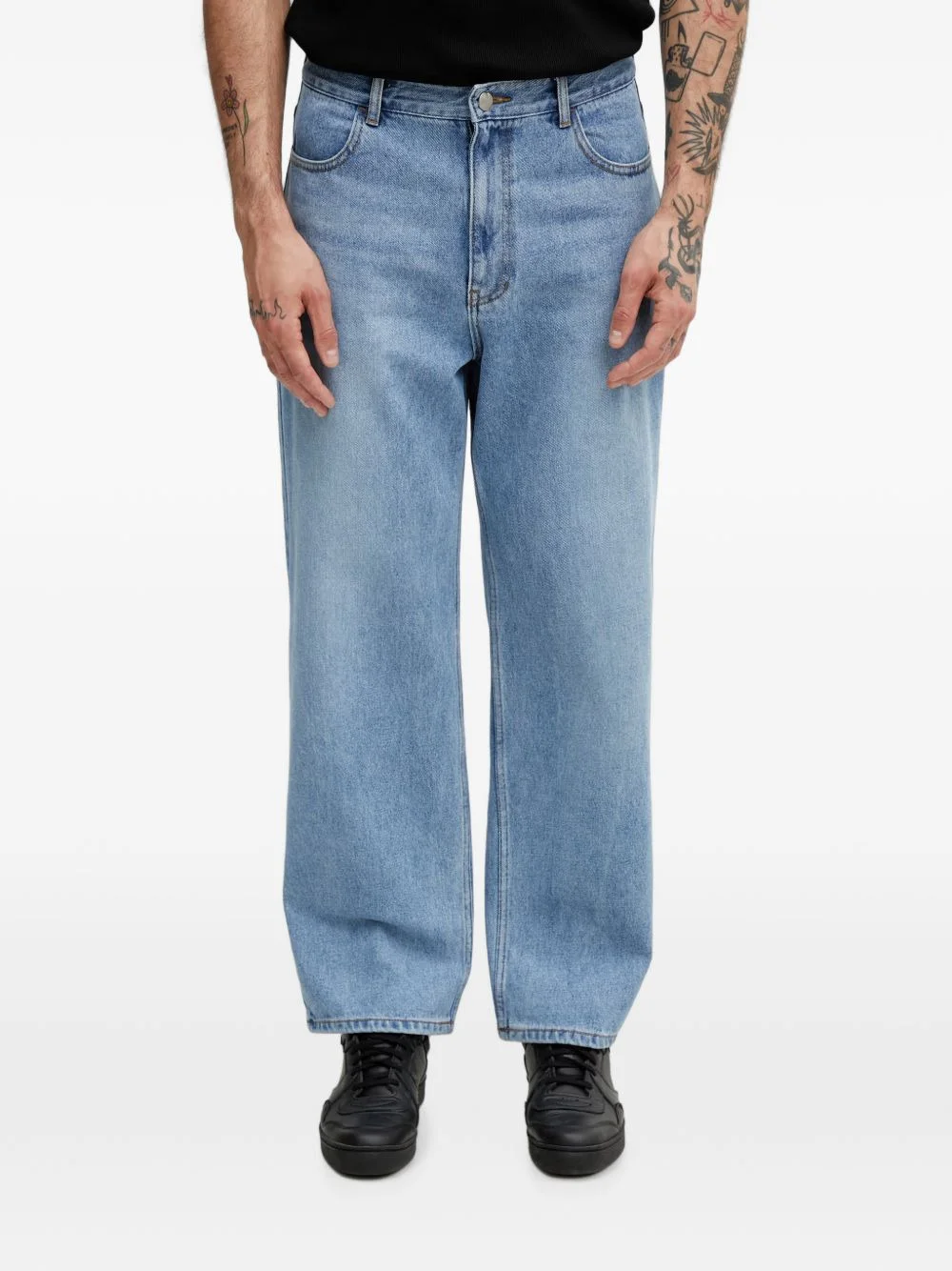 logo-patch straight-leg jeans - 1