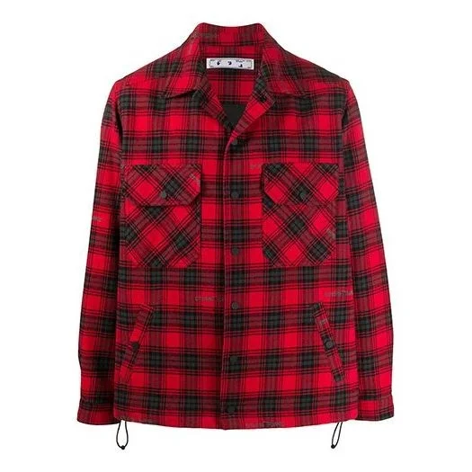 Off-White FW20 Cotton Arrows Printing Jacket Men Red OMEM001E20FAB0012510 - 1