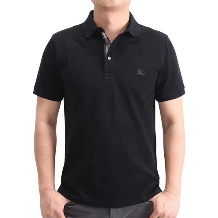Men's Burberry Logo lapel Short Sleeve Polo Shirt Black 40551241 - 3