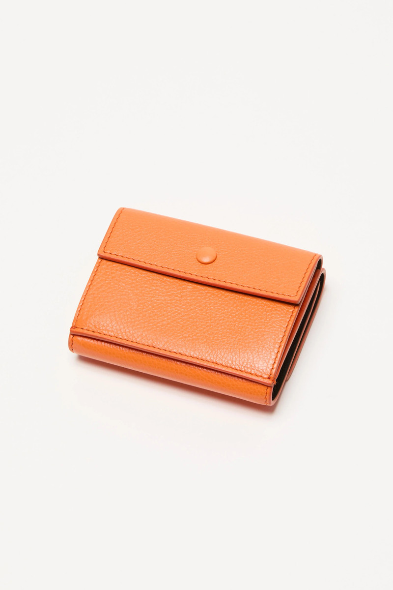 Trifold leather wallet - Pumpkin orange 4