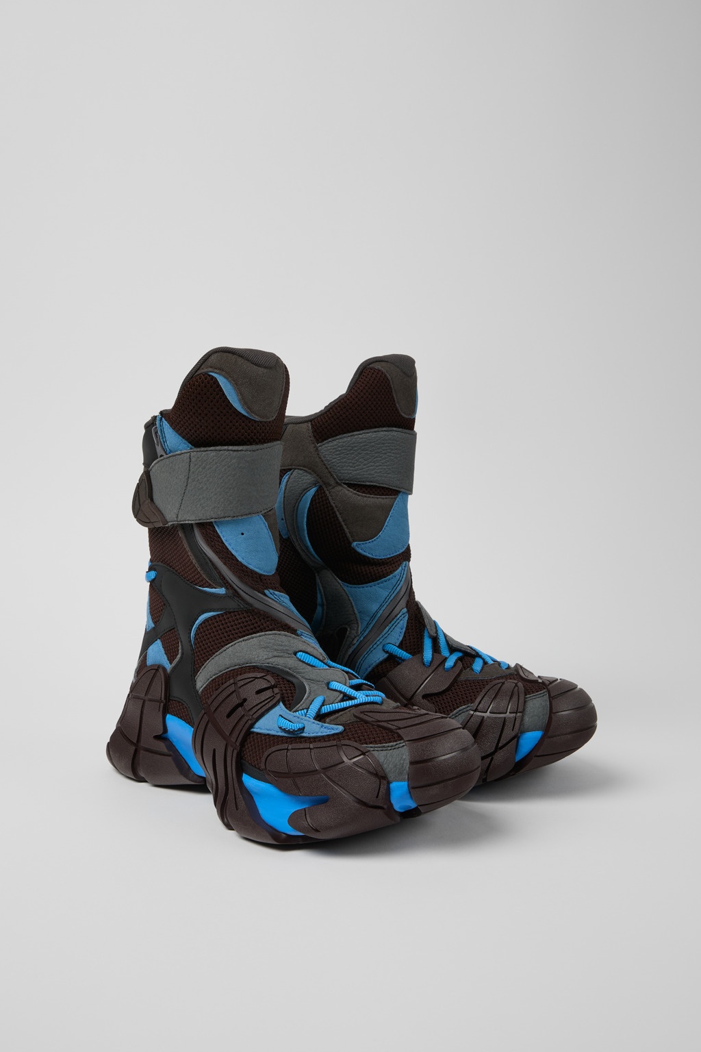 Blue and Gray Textile Boots - 2