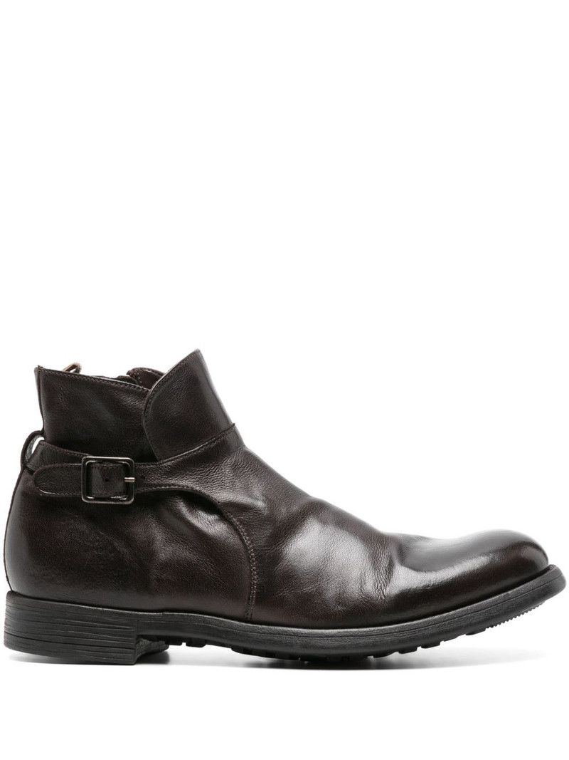 buckle-strap leather ankle boots 1