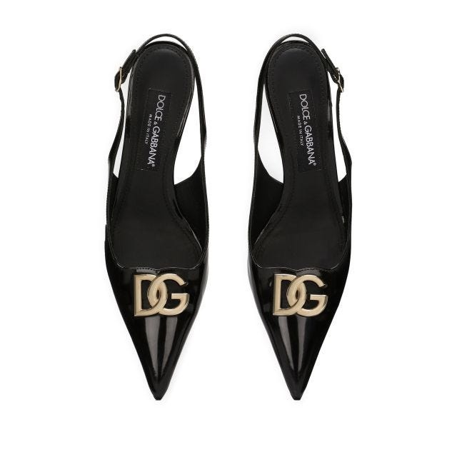 60mm logo-plaque slingback pumps - 4