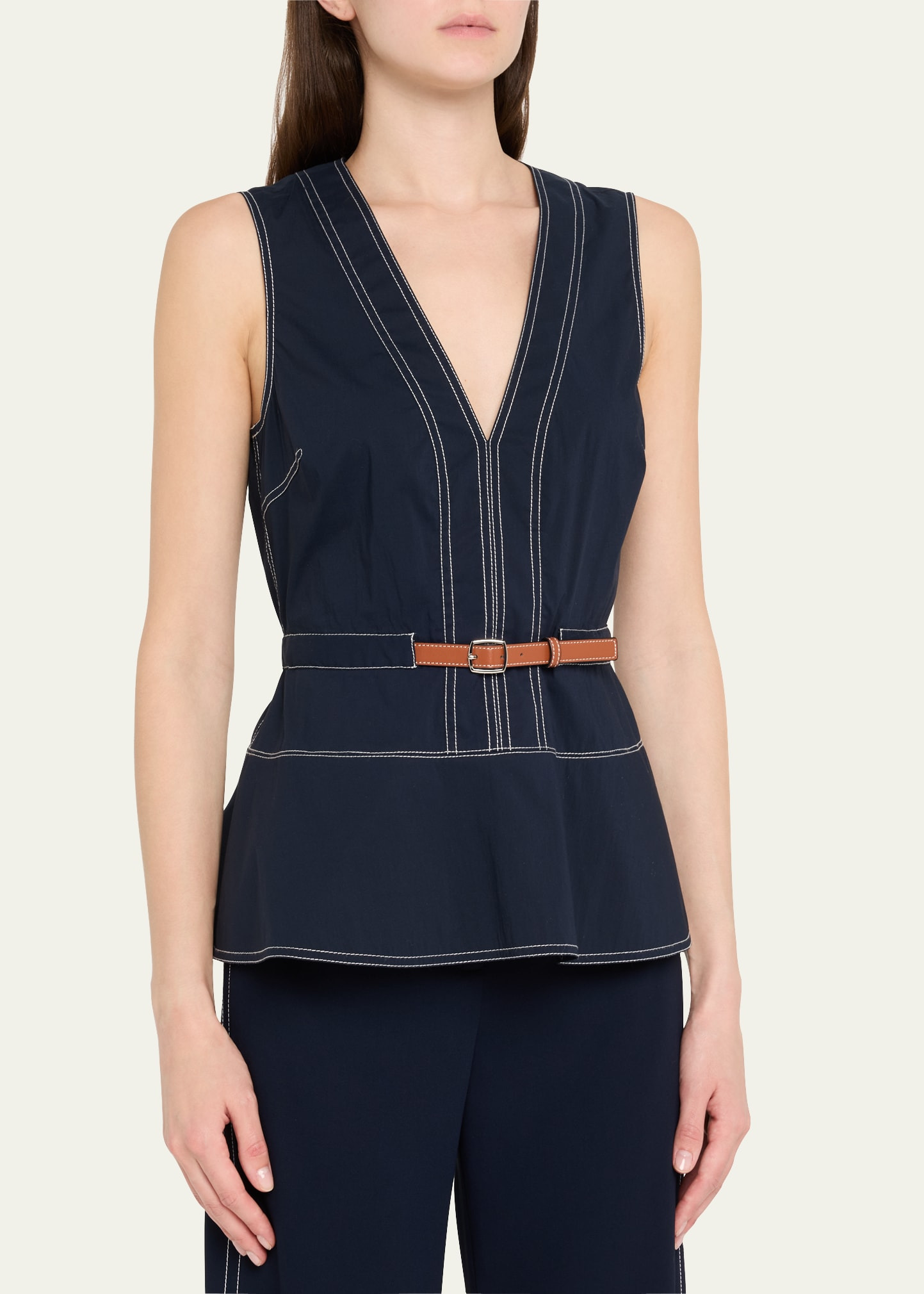 Nickelby Belted V-Neck Top - 4