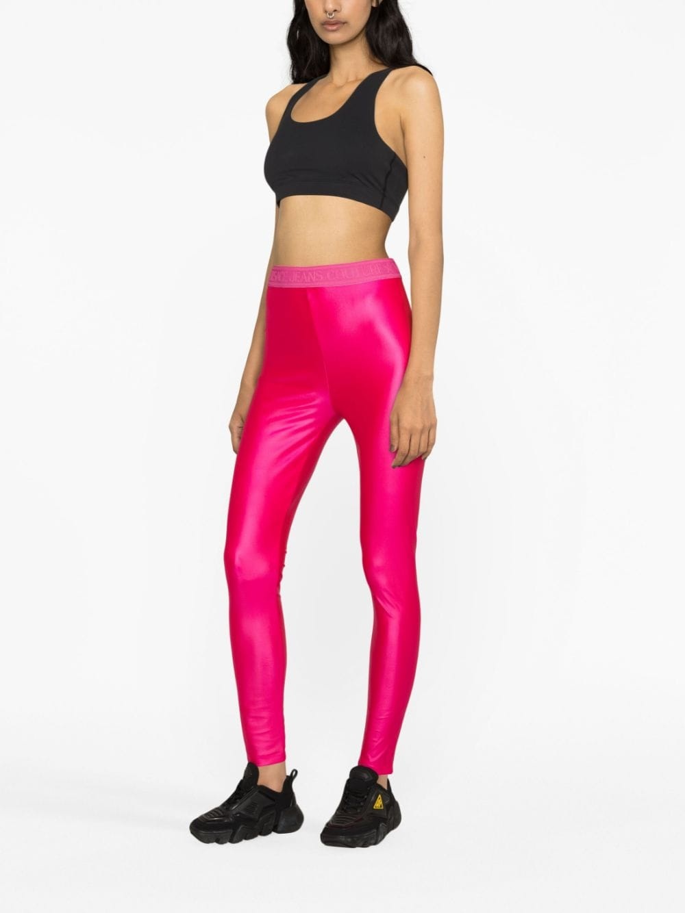 logo waistband high-waisted leggings - 4