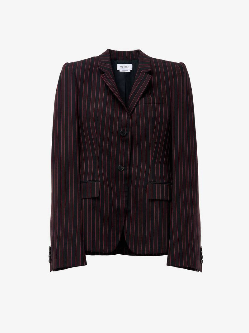 Pinstripe Single-breasted Jacket 1