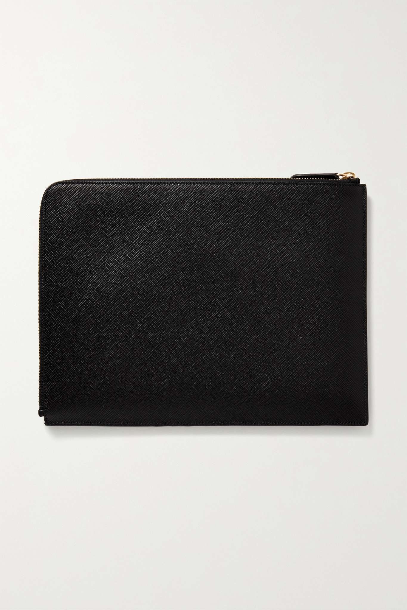Panama textured-leather clutch - 3